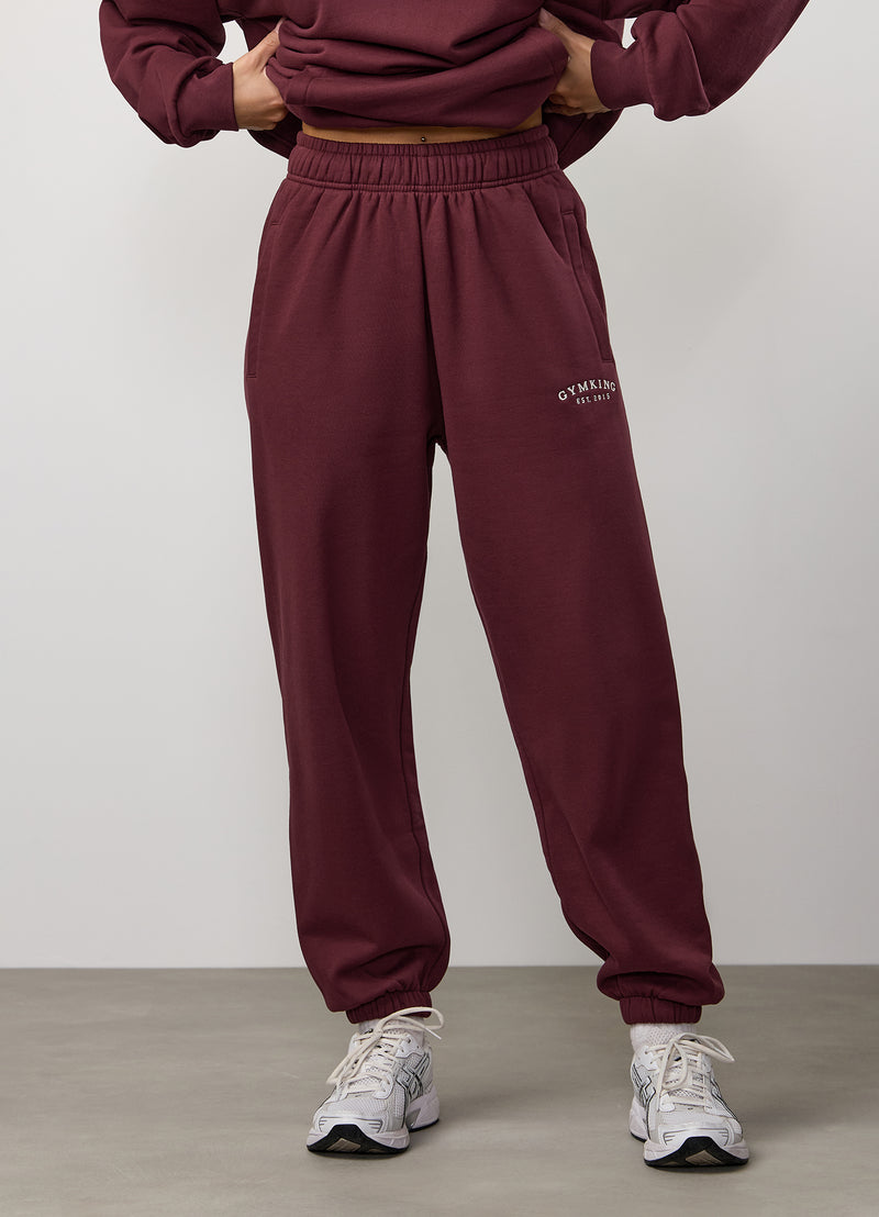 Gym King Compose Fleece Relaxed Jogger - Deep Cherry
