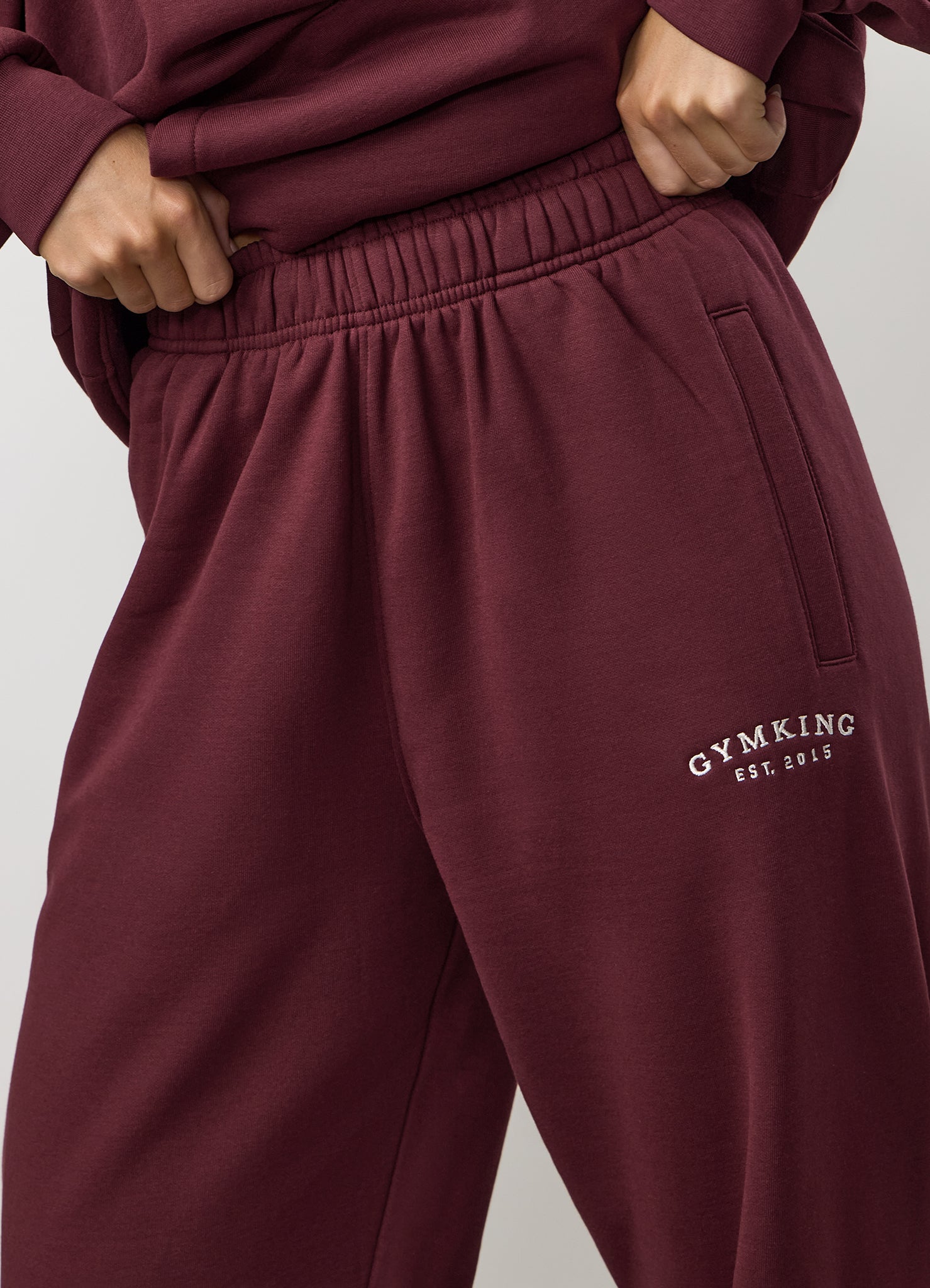 Gym King Compose Fleece Relaxed Jogger - Deep Cherry