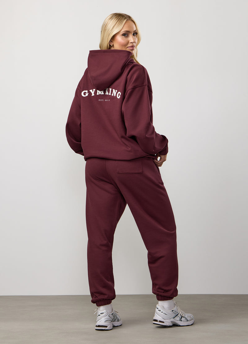 Gym King Compose Fleece Relaxed Jogger - Deep Cherry