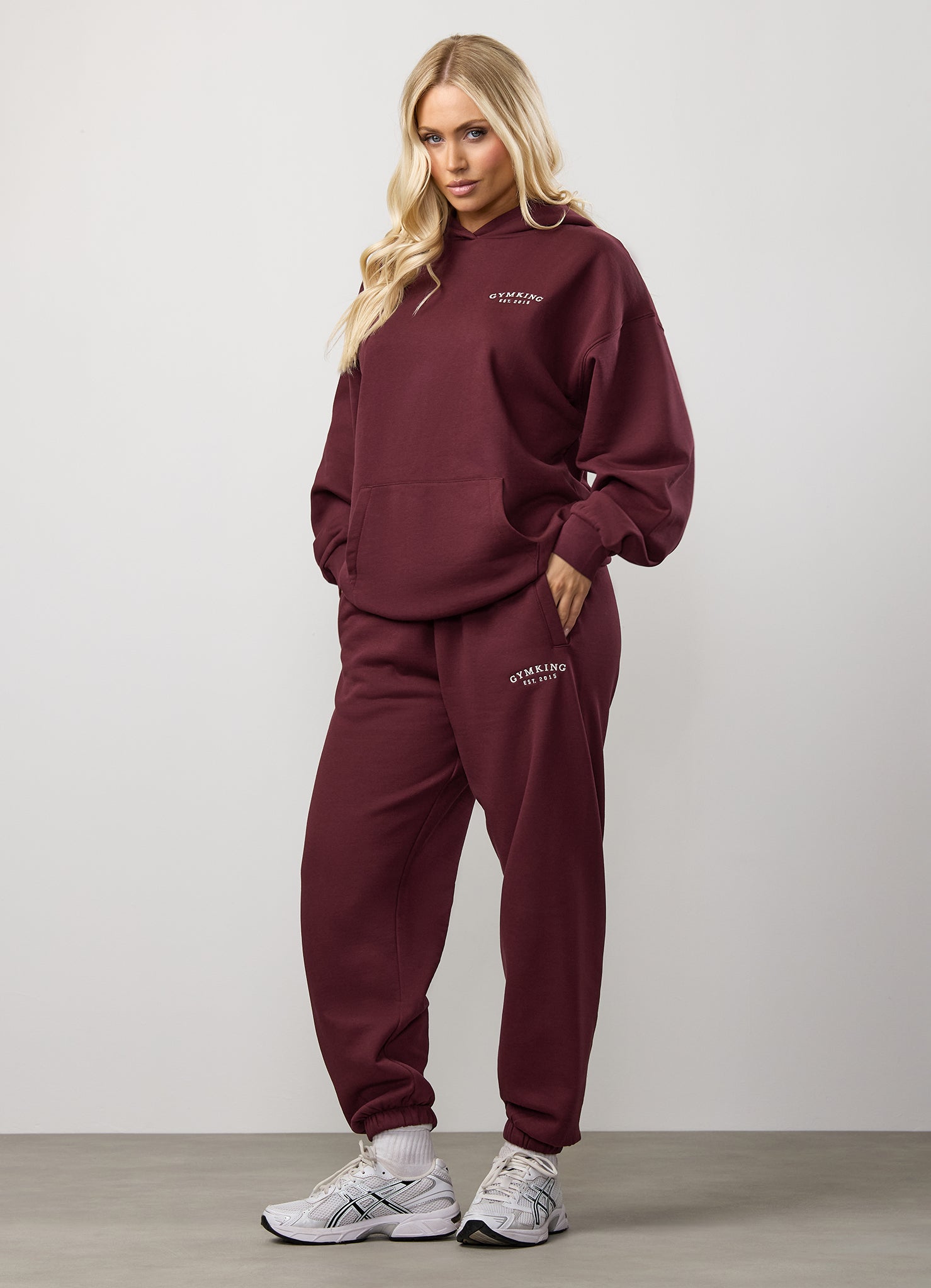 Gym King Compose Fleece Relaxed Jogger - Deep Cherry