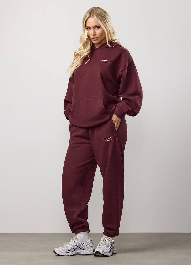 Gym King Compose Fleece Relaxed Jogger - Deep Cherry