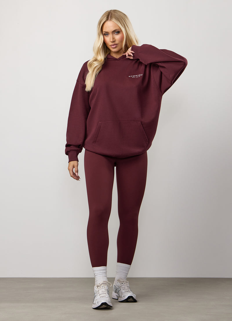 Gym King Compose Fleece Oversized Hood - Deep Cherry