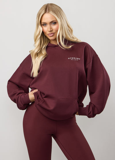 Gym King Compose Fleece Oversized Hood - Deep Cherry