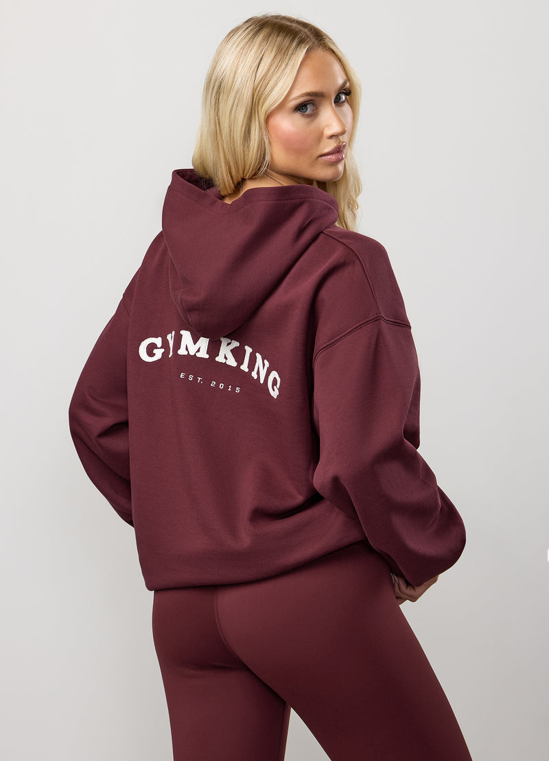 Gym King Compose Fleece Oversized Hood - Deep Cherry