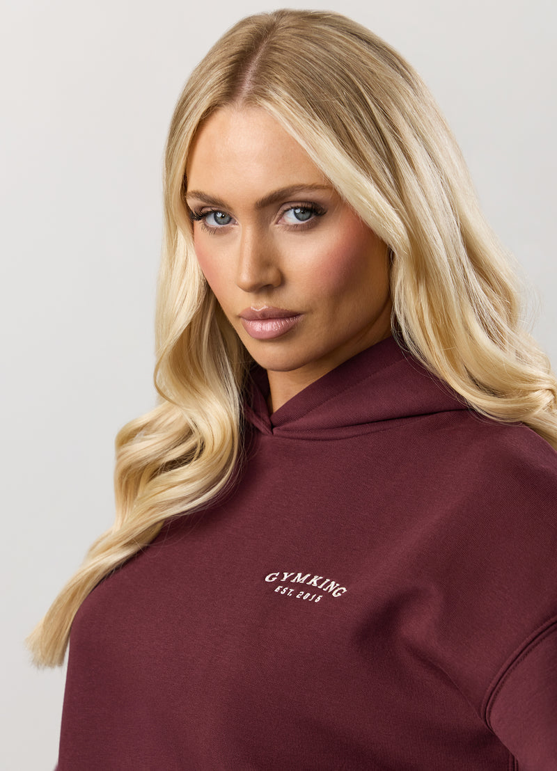 Gym King Compose Fleece Oversized Hood - Deep Cherry