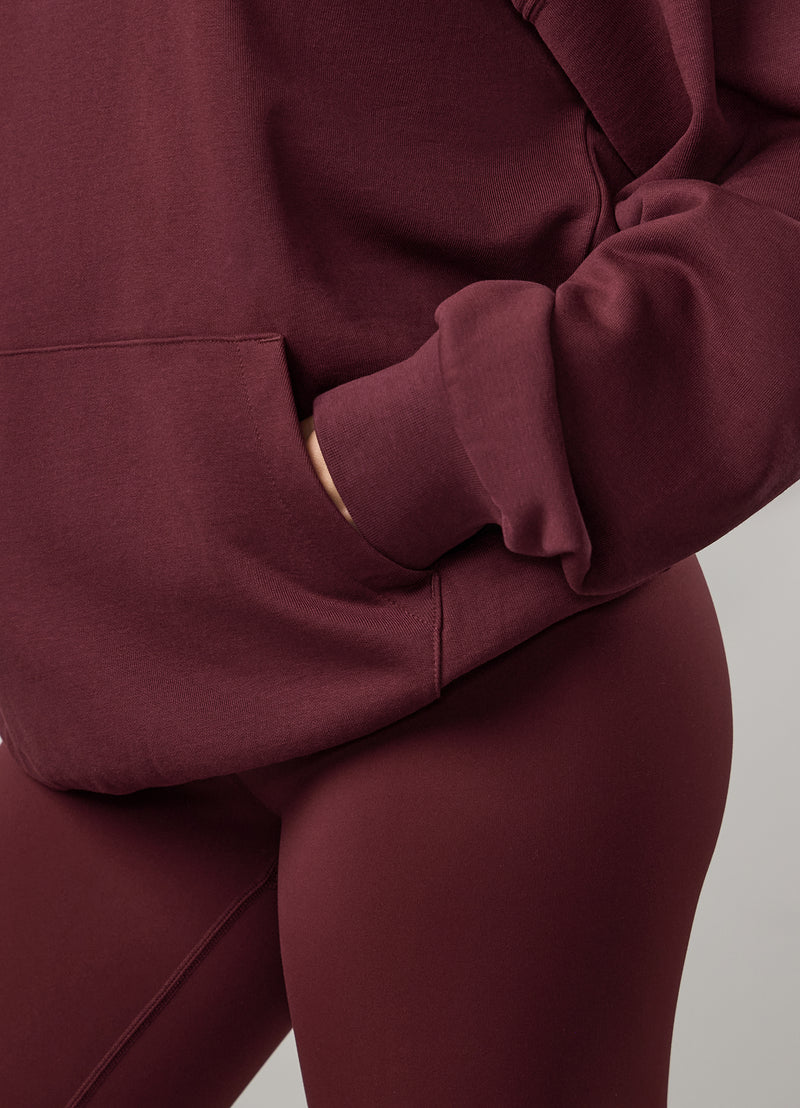 Gym King Compose Fleece Oversized Hood - Deep Cherry