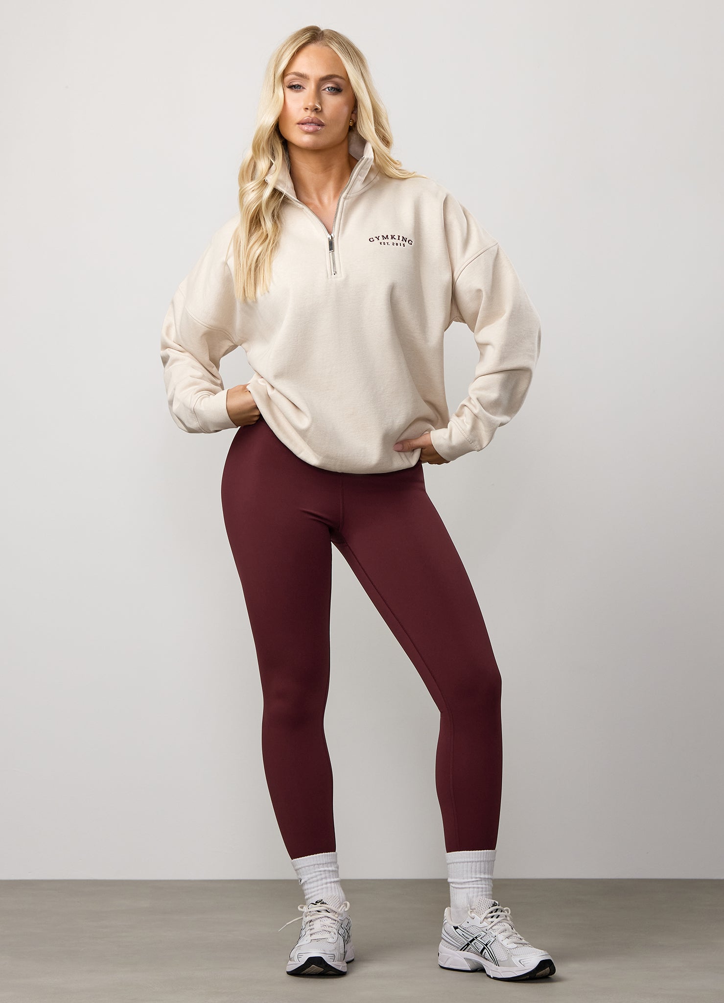 Gym King Compose Fleece 1/4 Zip Funnel - Butterscotch Marl