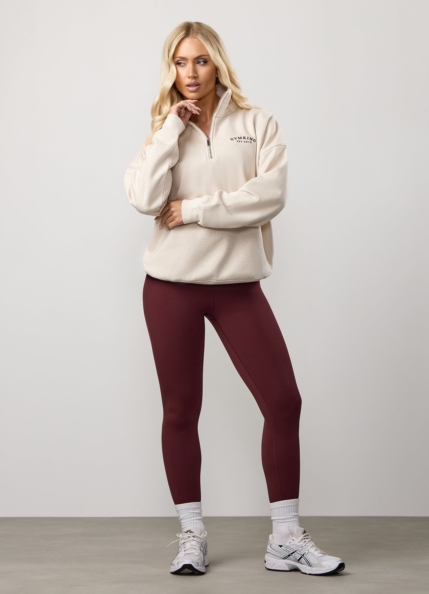 Gym King Compose Fleece 1/4 Zip Funnel - Butterscotch Marl