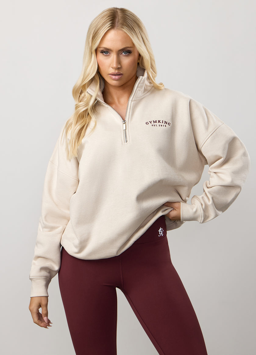 Gym King Compose Fleece 1/4 Zip Funnel - Butterscotch Marl