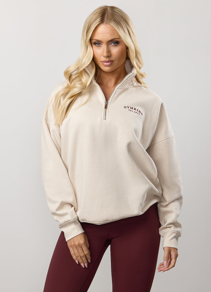Gym King Compose Fleece 1/4 Zip Funnel - Butterscotch Marl