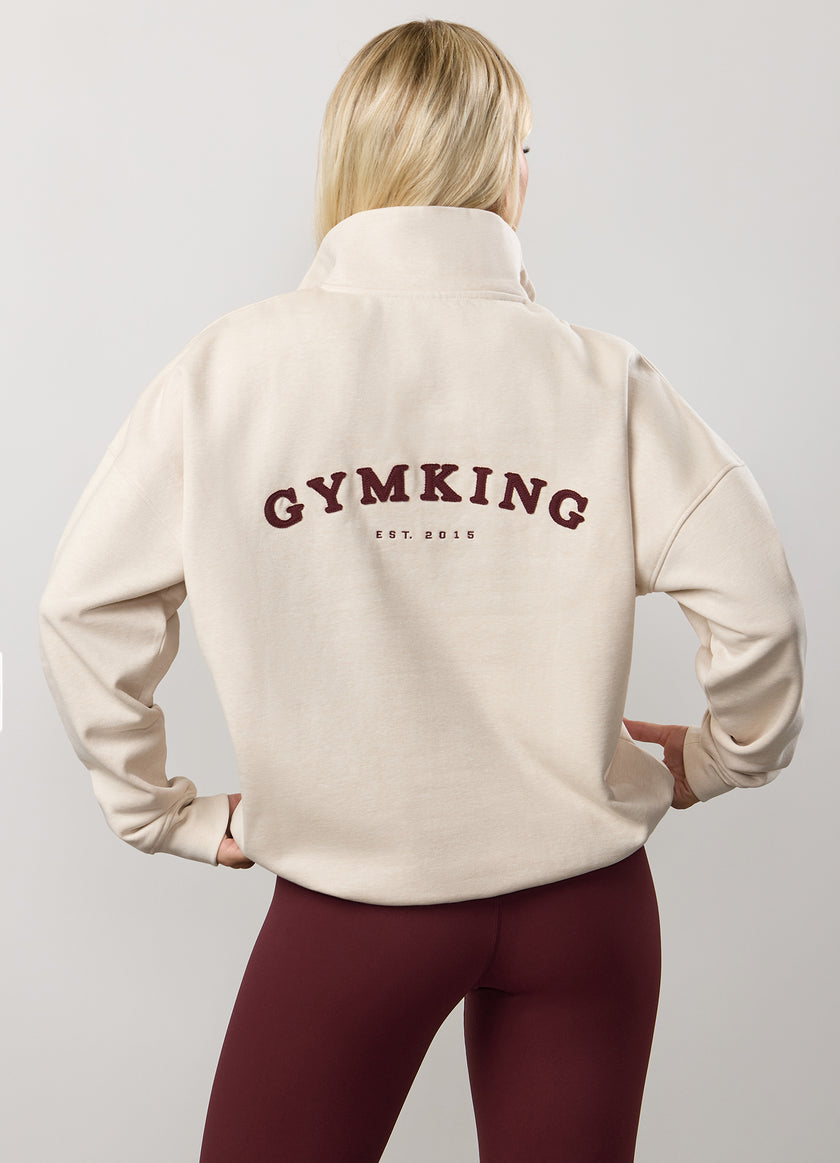 Gym King Compose Fleece 1/4 Zip Funnel - Butterscotch Marl