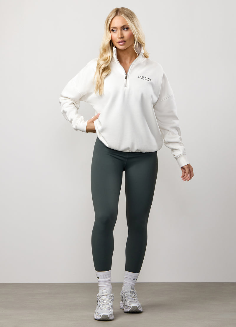Gym King Compose Fleece 1/4 Zip Funnel - Cream