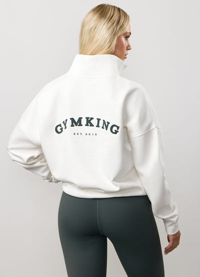 Gym King Compose Fleece 1/4 Zip Funnel - Cream