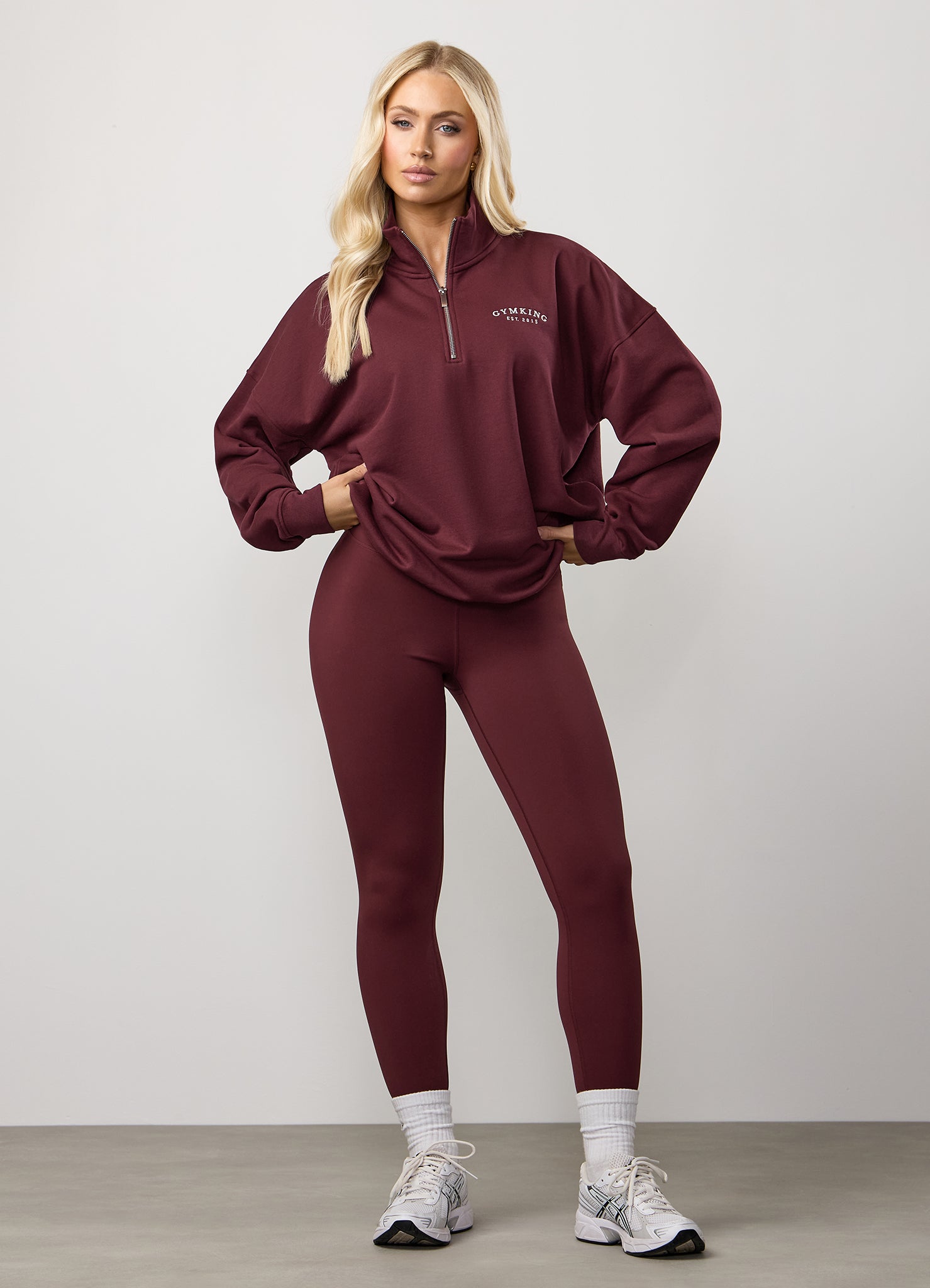Gym King Compose Fleece 1/4 Zip Funnel - Deep Cherry