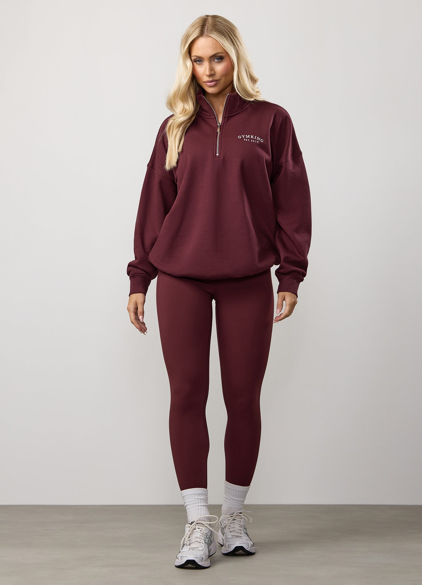 Gym King Compose Fleece 1/4 Zip Funnel - Deep Cherry