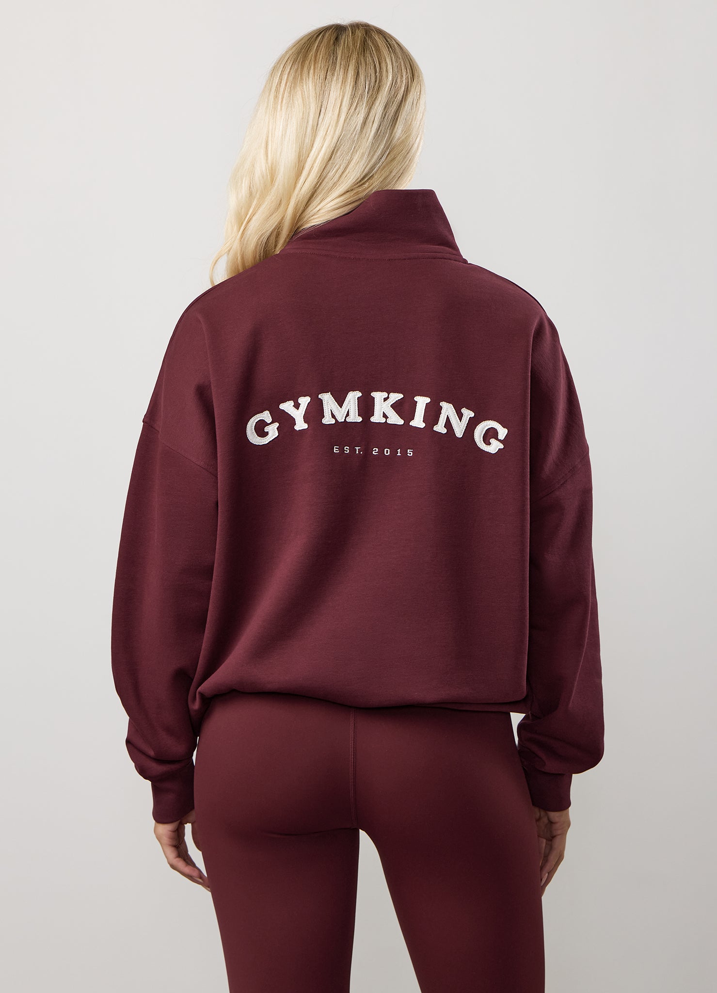Gym King Compose Fleece 1/4 Zip Funnel - Deep Cherry