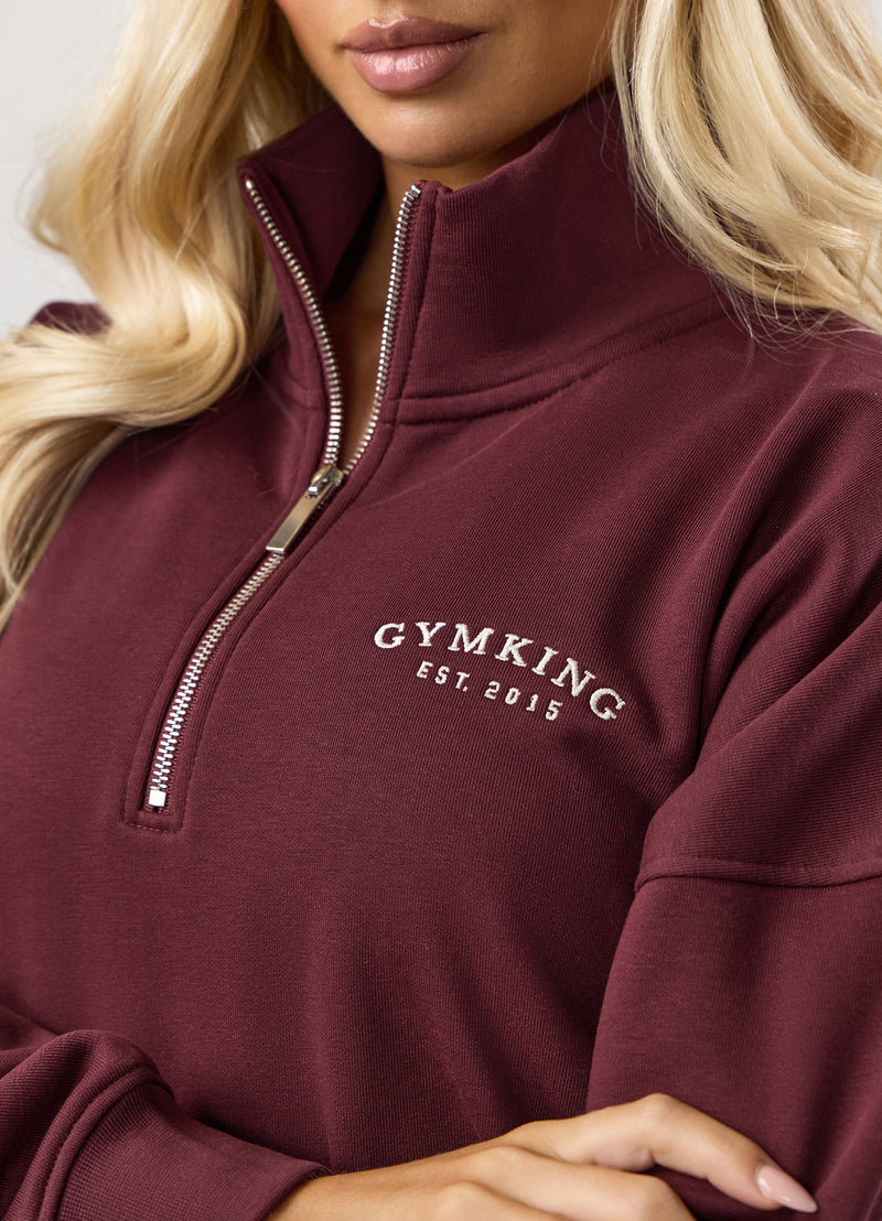 Gym King Compose Fleece 1/4 Zip Funnel - Deep Cherry