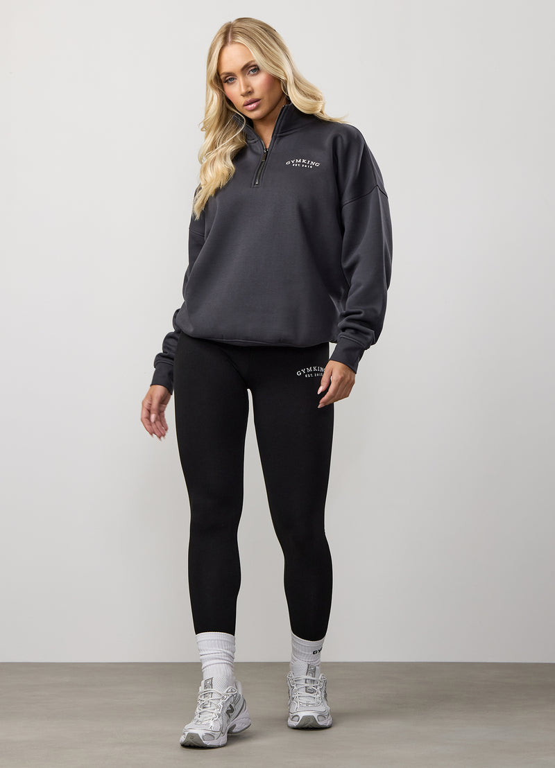 Gym King Compose Fleece 1/4 Zip Funnel - Dark Pewter