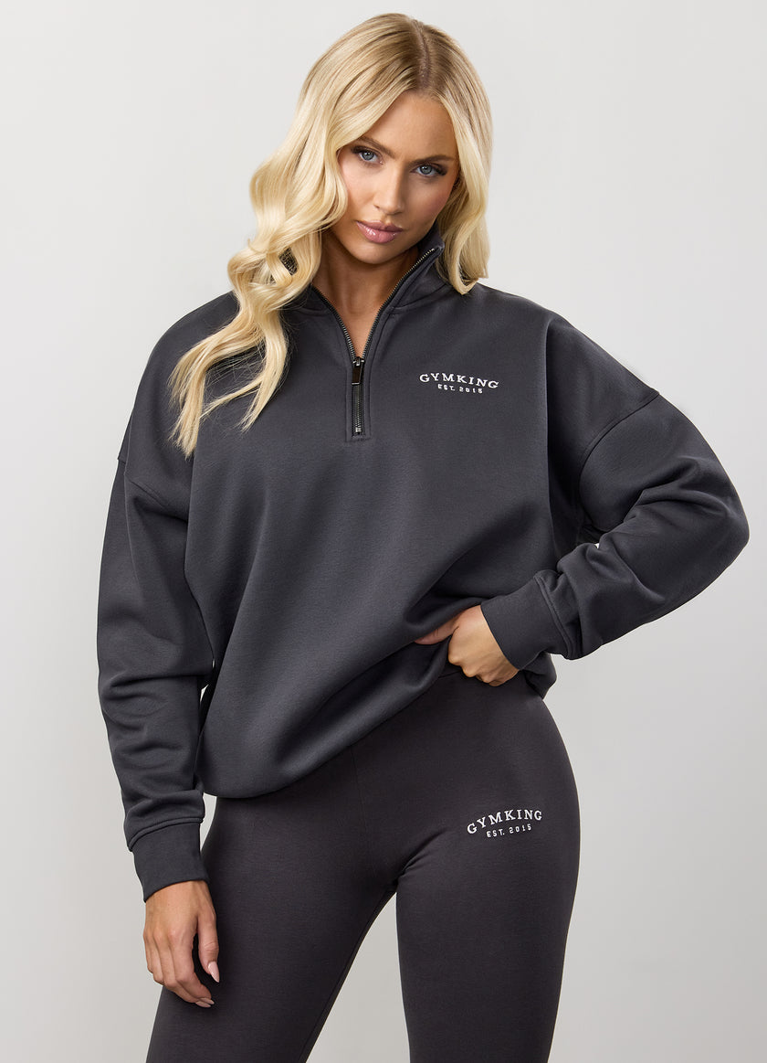Gym King Compose Fleece 1/4 Zip Funnel - Dark Pewter