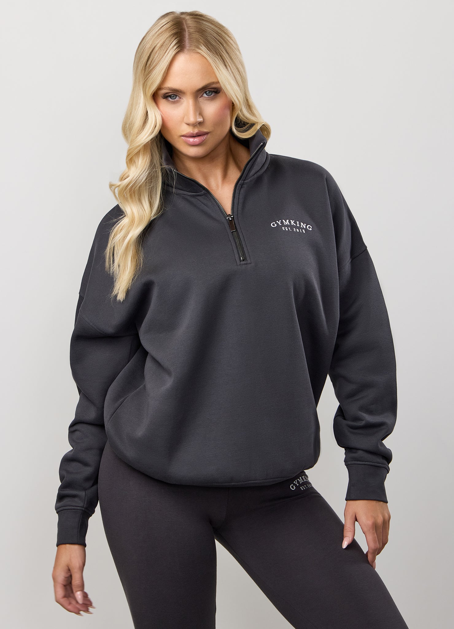 Gym King Compose Fleece 1/4 Zip Funnel - Dark Pewter