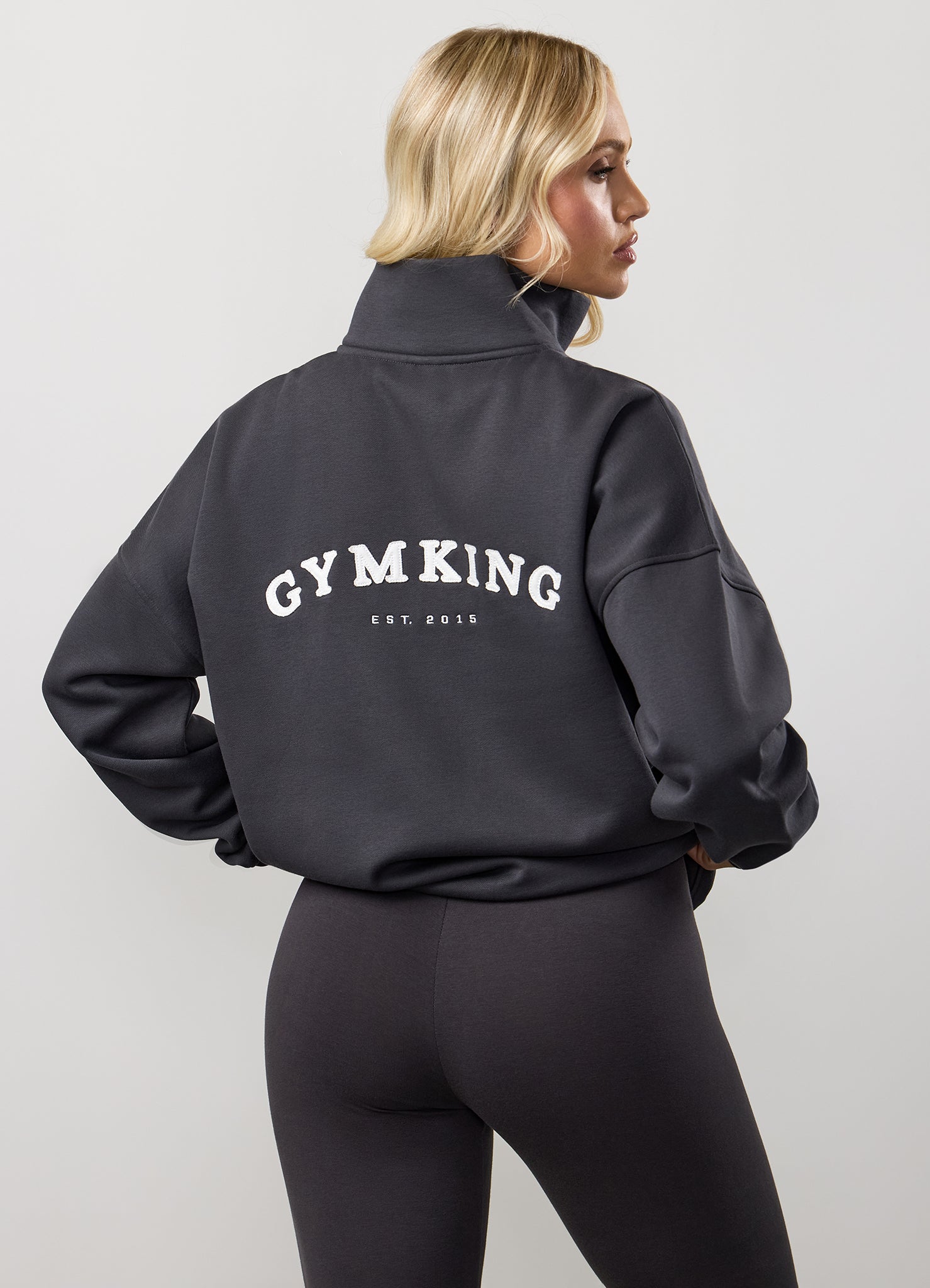 Gym King Compose Fleece 1/4 Zip Funnel - Dark Pewter