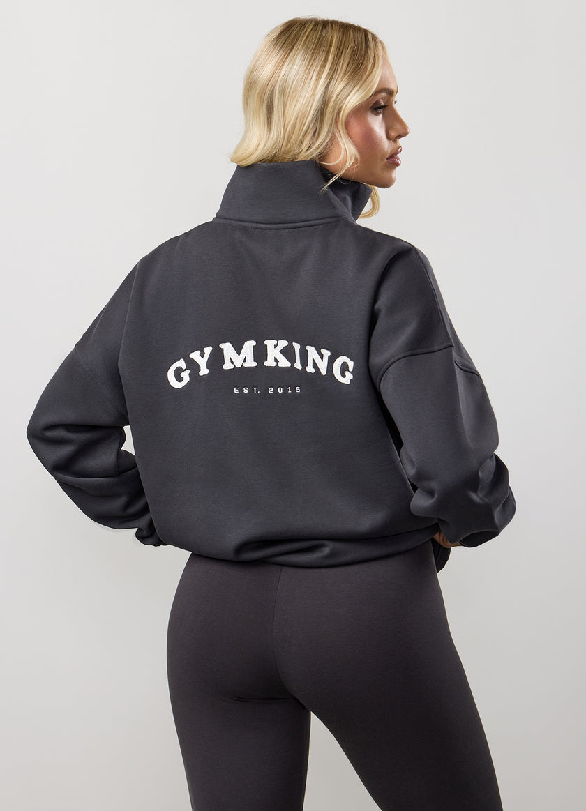Gym King Compose Fleece 1/4 Zip Funnel - Dark Pewter