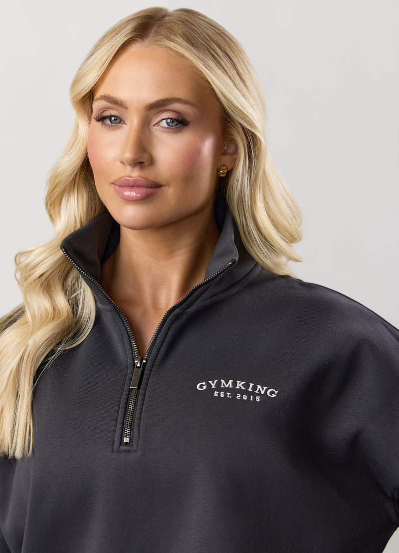 Gym King Compose Fleece 1/4 Zip Funnel - Dark Pewter