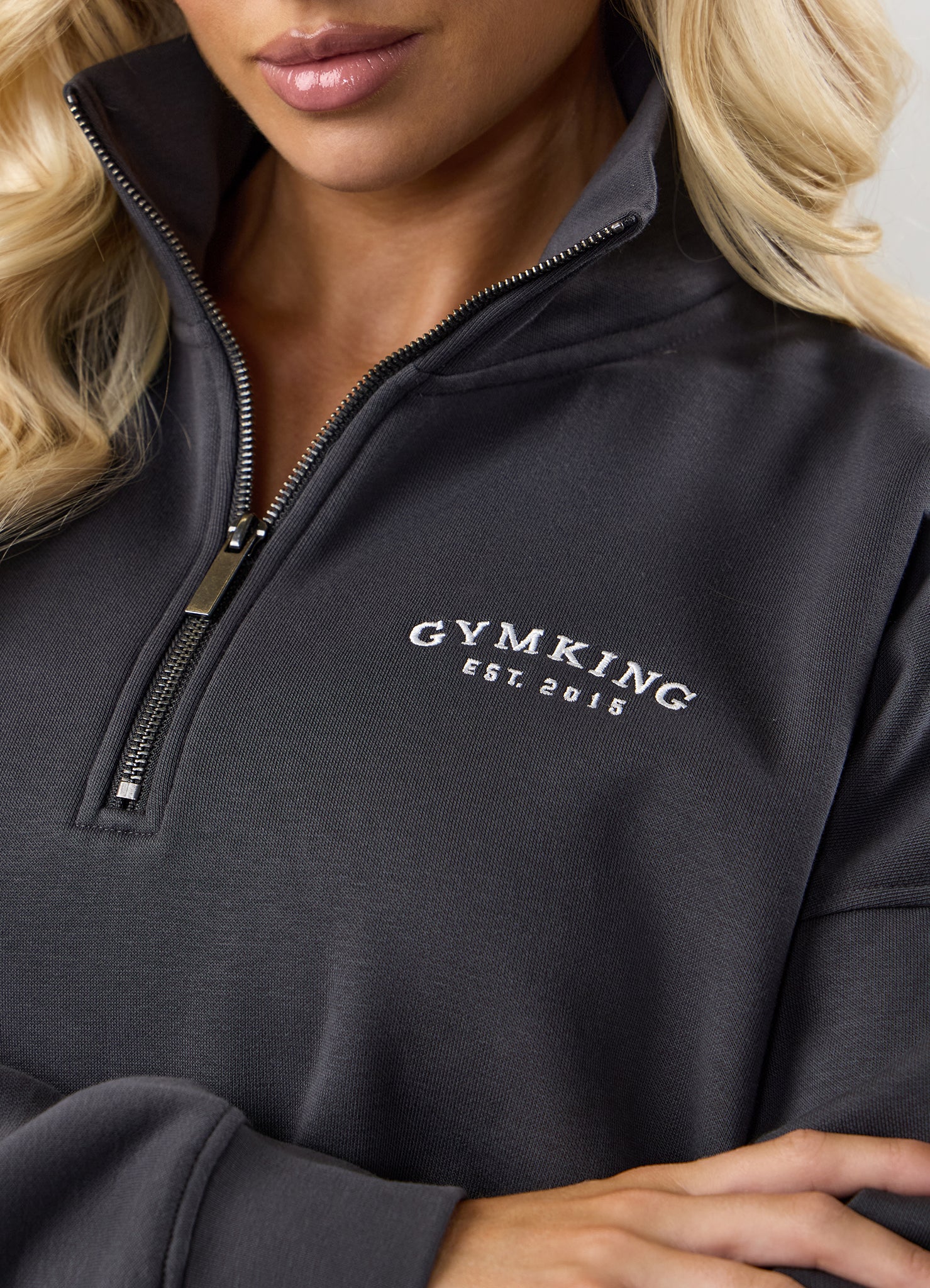 Gym King Compose Fleece 1/4 Zip Funnel - Dark Pewter
