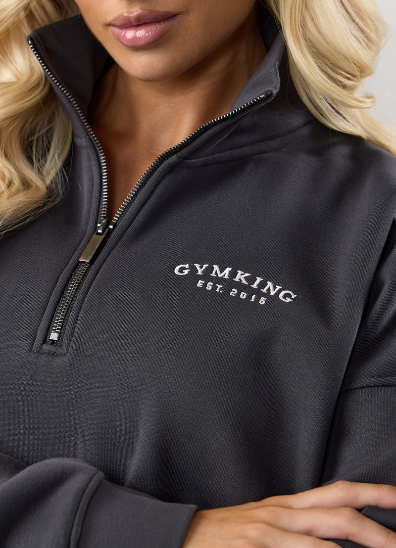 Gym King Compose Fleece 1/4 Zip Funnel - Dark Pewter
