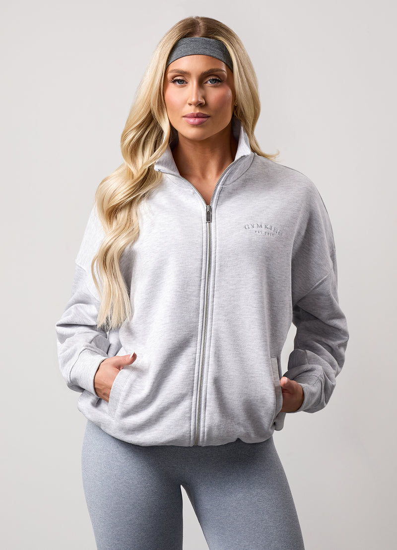 Gym King Compose Full Zip Funnel - Snow Marl