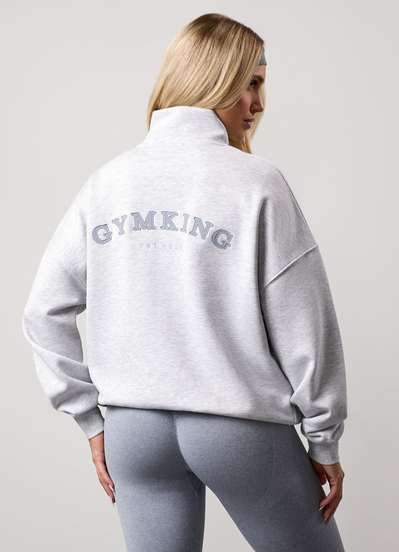 Gym King Compose Full Zip Funnel - Snow Marl