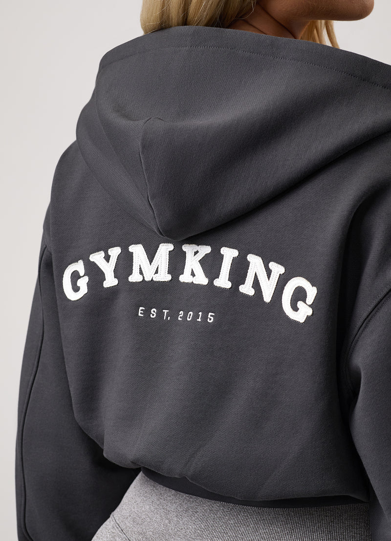 Gym King Compose Full Zip Hood - Dark Pewter