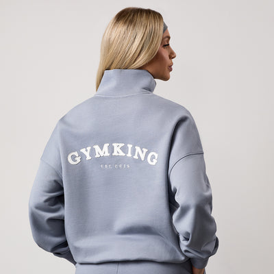 Gym King Compose 1/4 Zip Funnel - Blue Mist