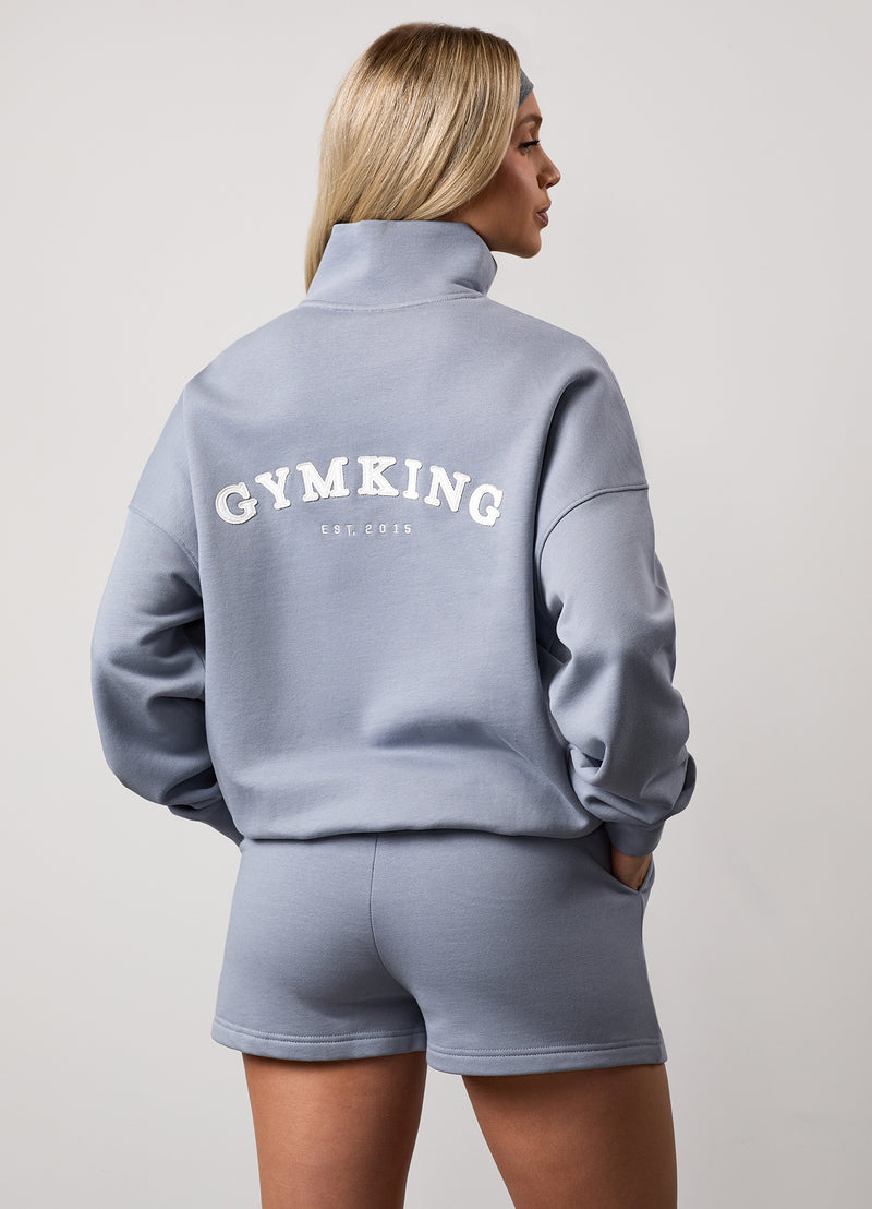 Gym King Compose 1/4 Zip Funnel - Blue Mist