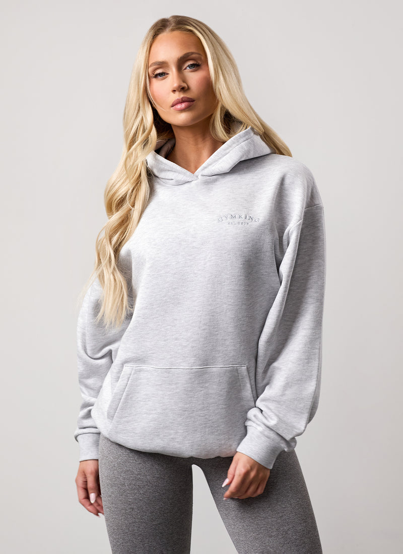 Gym King Compose Relaxed Fit Hood - Snow Marl