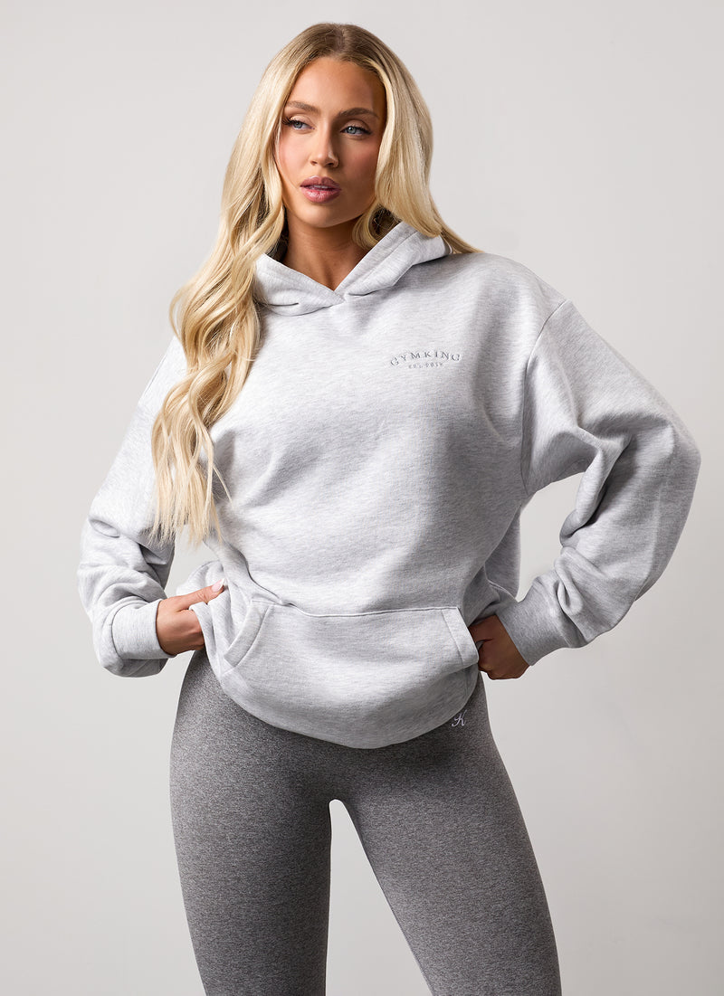 Gym King Compose Relaxed Fit Hood - Snow Marl