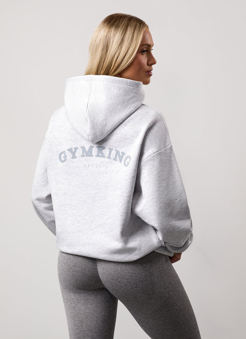 Gym King Compose Relaxed Fit Hood - Snow Marl