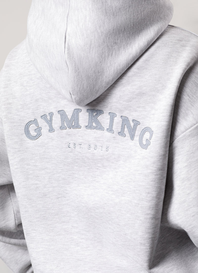 Gym King Compose Relaxed Fit Hood - Snow Marl