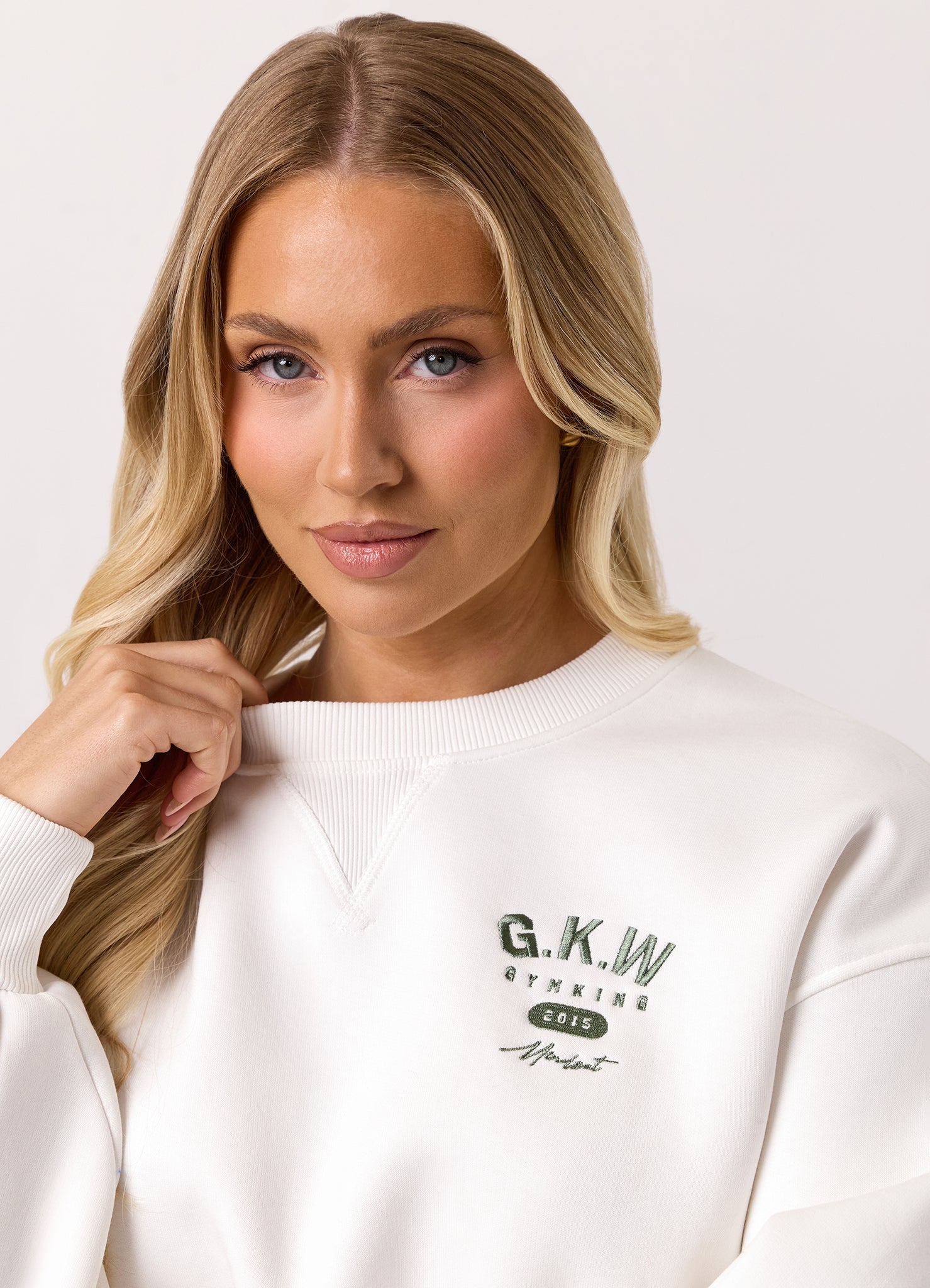 Gym King Composure Cropped Crew - Cream