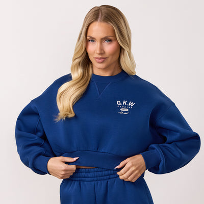 Gym King Composure Cropped Crew - Vintage Blue