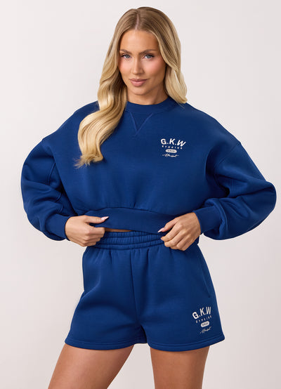 Gym King Composure Cropped Crew - Vintage Blue