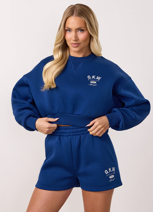 Gym King Composure Cropped Crew - Vintage Blue
