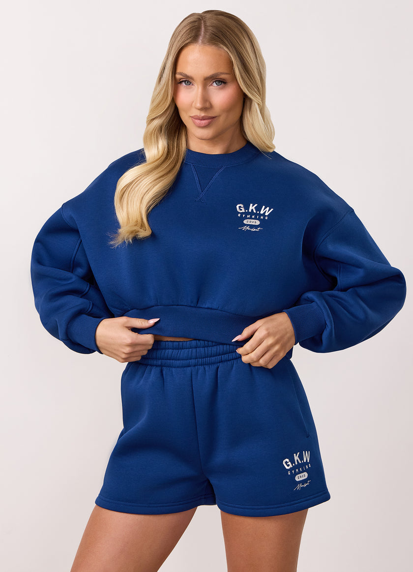 Gym King Composure Cropped Crew - Vintage Blue