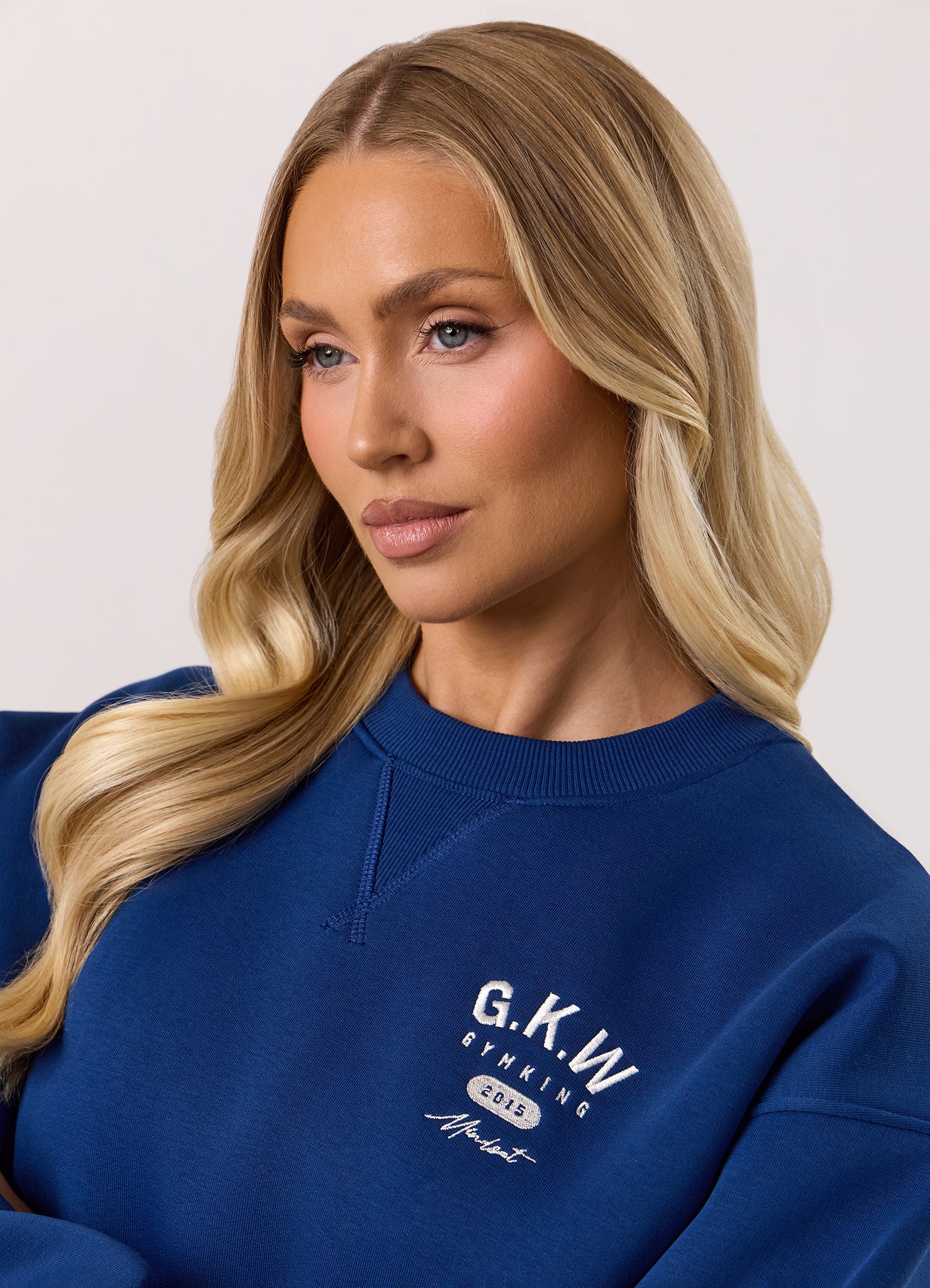 Gym King Composure Cropped Crew - Vintage Blue