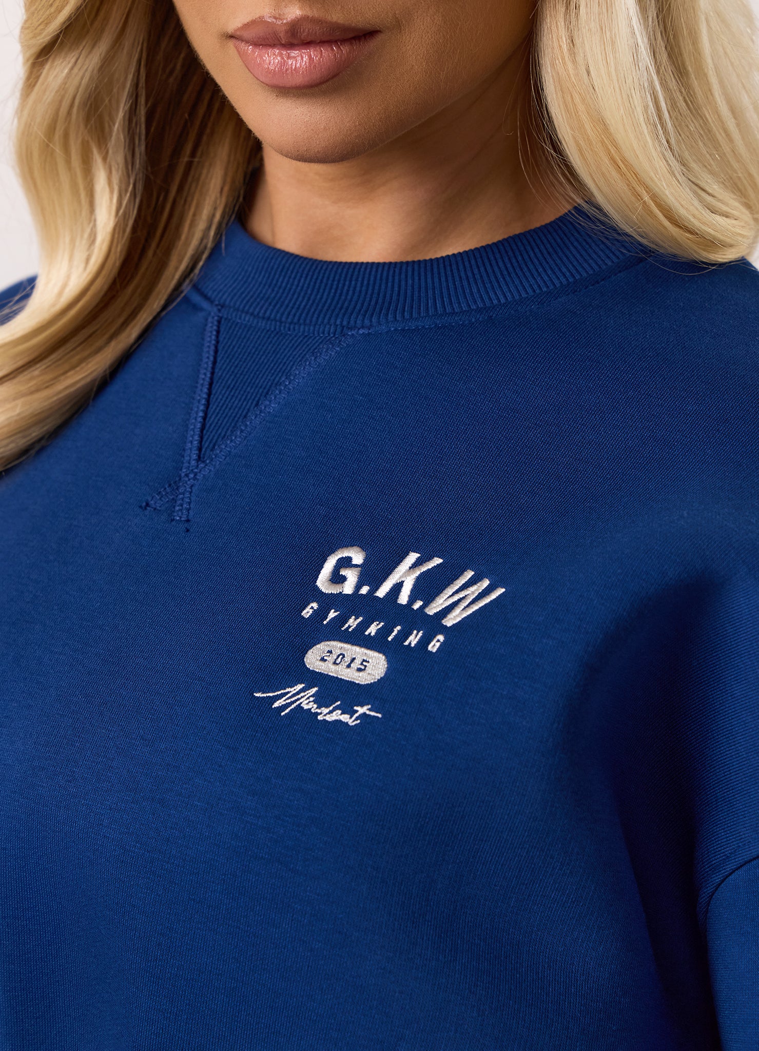 Gym King Composure Cropped Crew - Vintage Blue