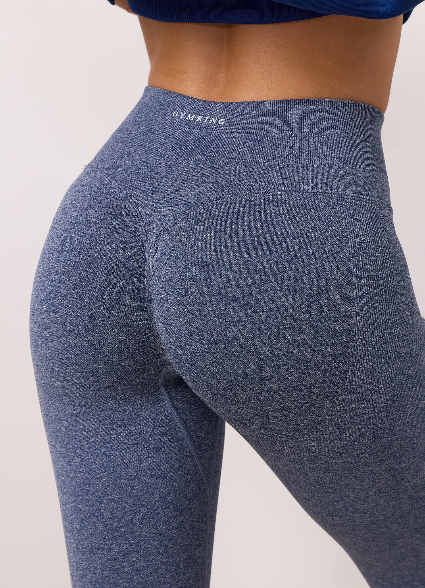 Gym King Sculpt Marl Seamless Legging - Vintage Blue Marl