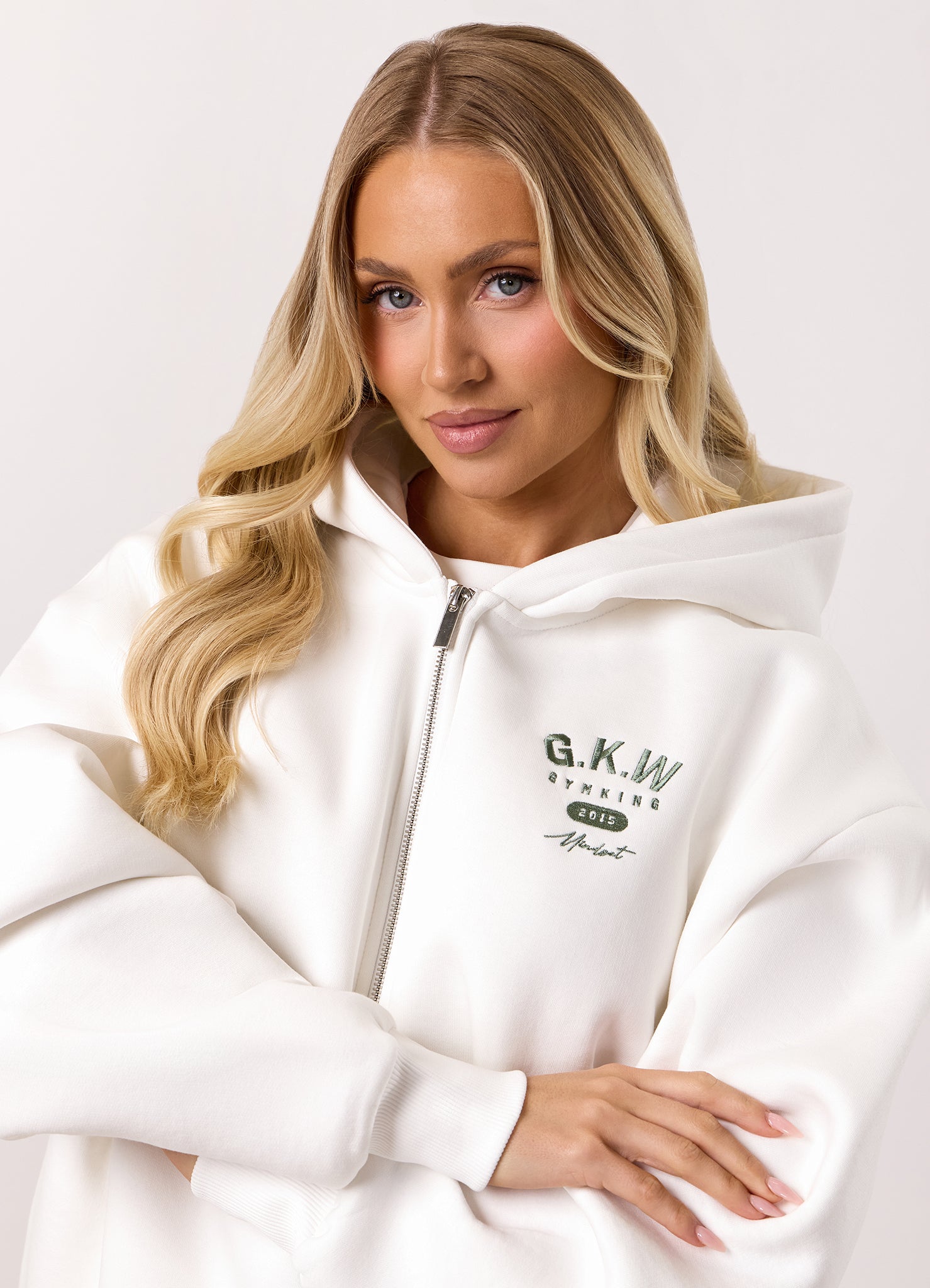 Gym King Composure Full Zip Hood - Cream