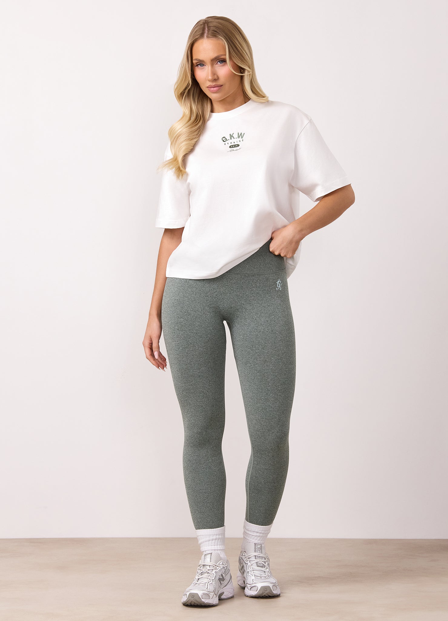 Gym King Sculpt Marl Seamless Legging - Fern Marl