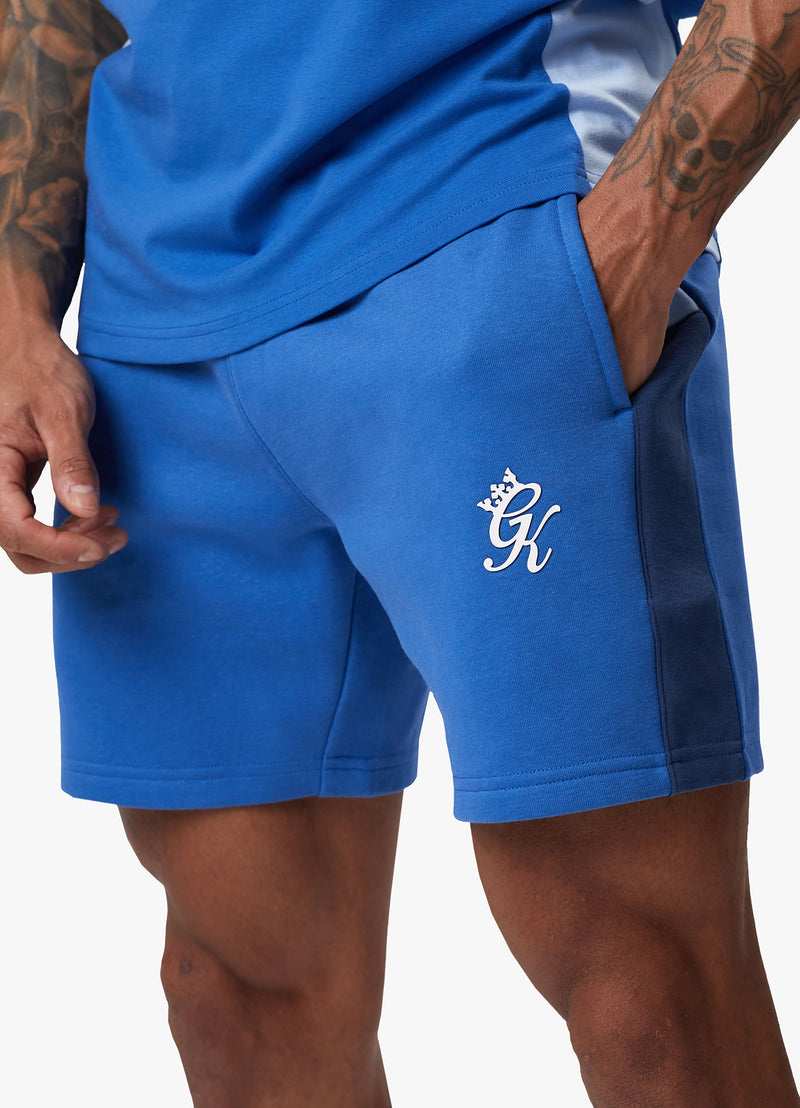 Gym King Contrast Panel Fleece Short - Riviera Blue/Sky Blue