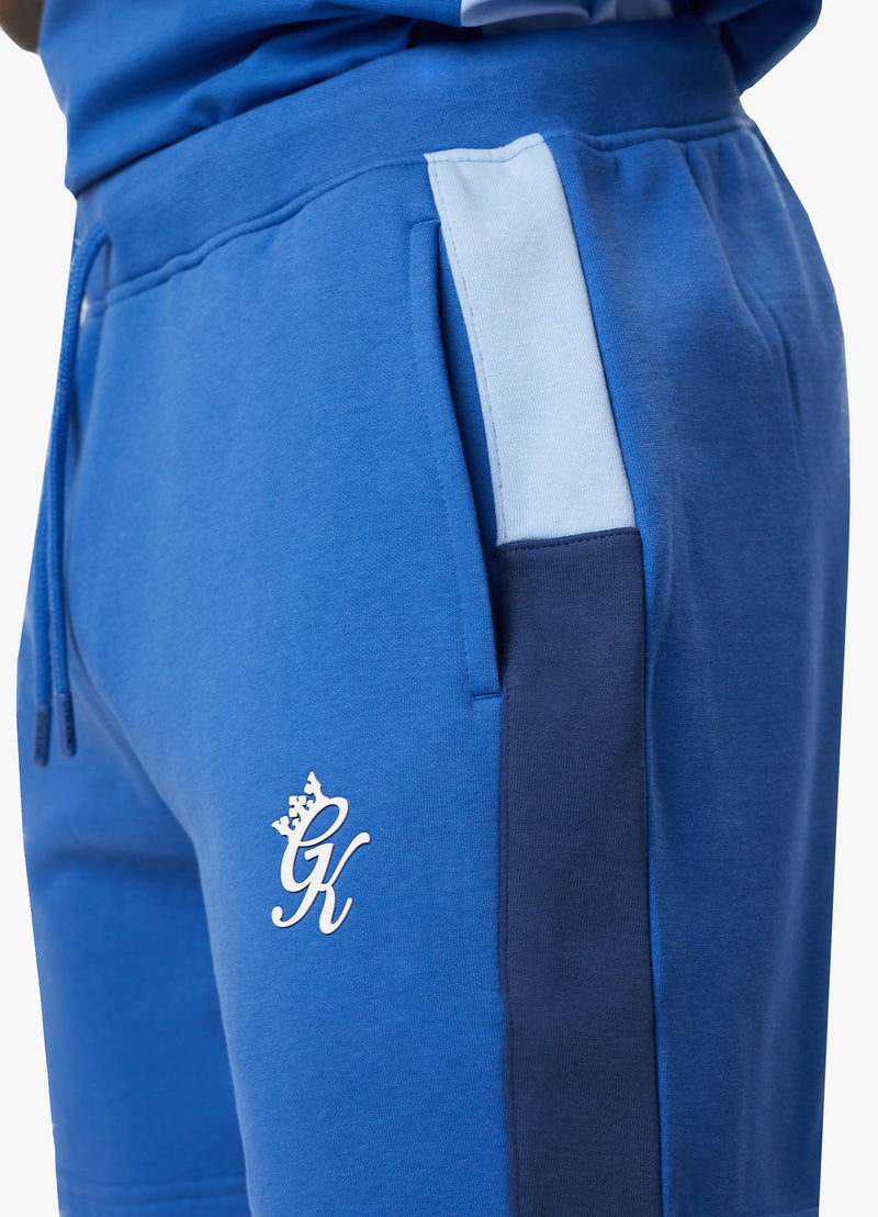 Gym King Contrast Panel Fleece Short - Riviera Blue/Sky Blue